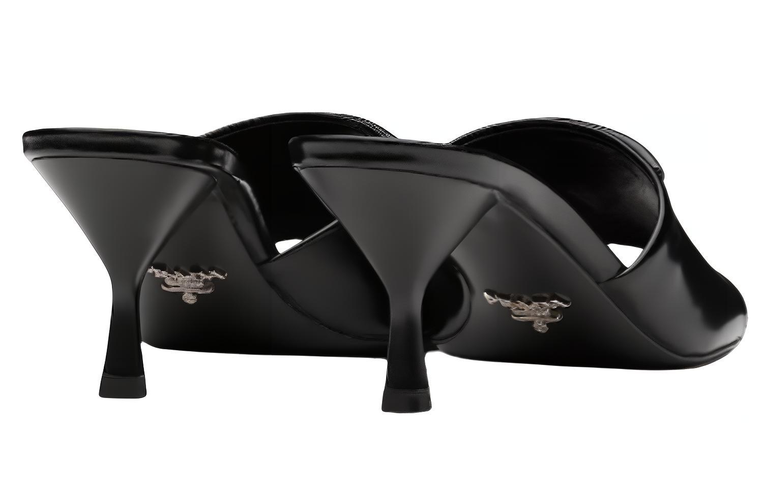 Lookbook (W) Prada Kulit Tumit Runcing Fesyen Gelincir 6.5cm 'Hitam' 1XX590_055_F0002_F_065