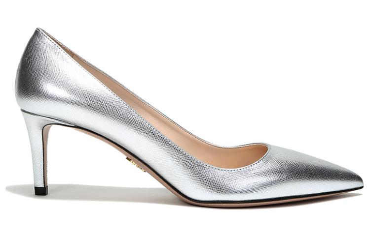 Order (W) Escarpins Pointus en Cuir Prada ''Argent'' 1I834I_3A9S_F0118_F_065