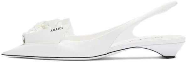 (Women) Prada Leather Pointed Toe 'Fashion White' 1I317N_055_F0009_F_025 (Women) Prada Leather Pointed Toe 'Fashion White' 1I317N_055_F0009_F_025