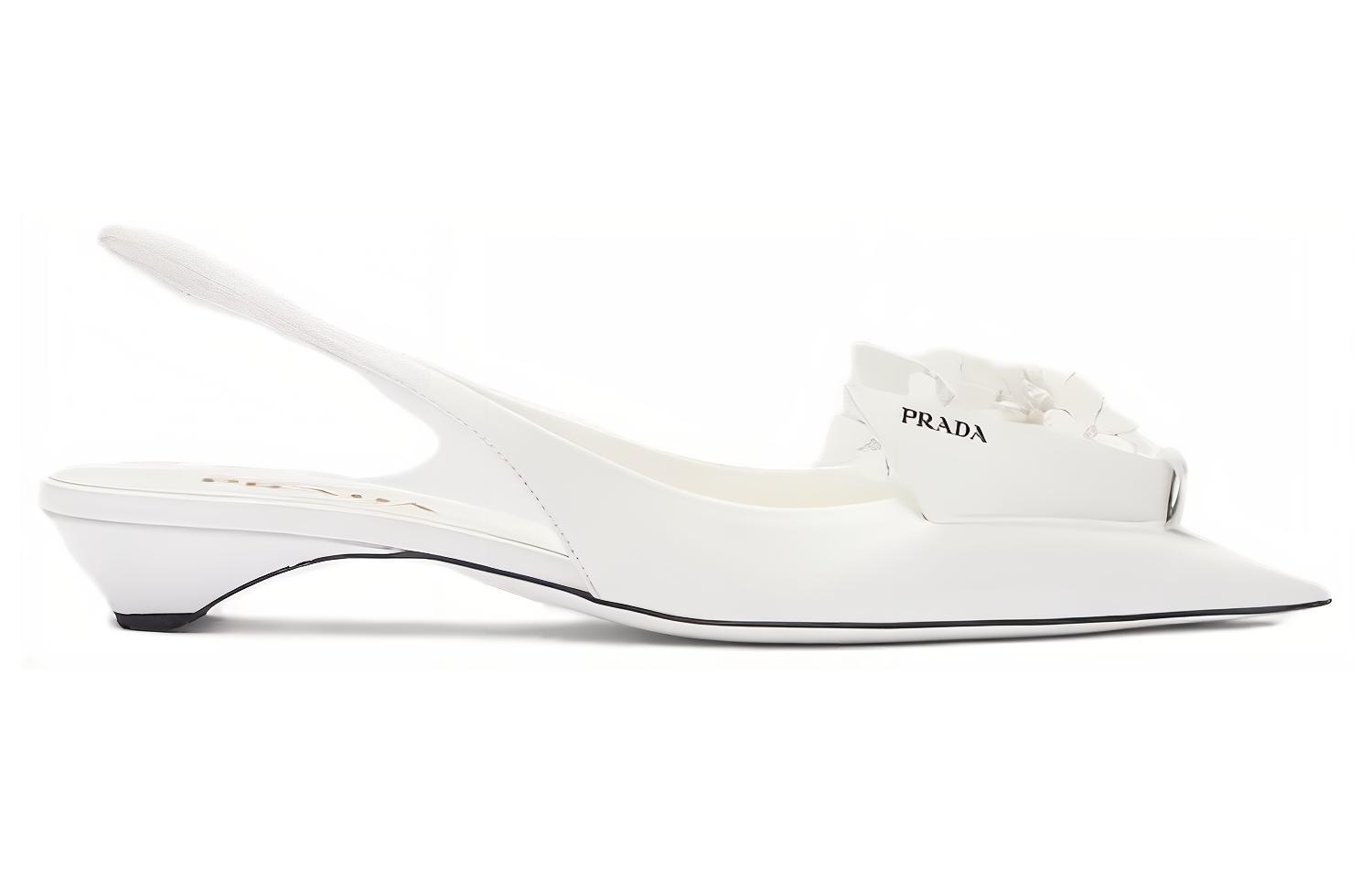 Order (W) Prada Kasut Kulit Hujung Tajam 'Putih Fesyen' 1I317N_055_F0009_F_025