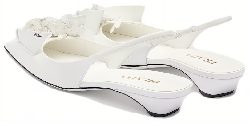 (Women) Prada Leather Pointed Toe 'Fashion White' 1I317N_055_F0009_F_025 Shop (Women) Prada Leather Pointed Toe 'Fashion White' 1I317N_055_F0009_F_025