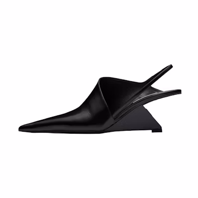 (W) Prada Leather Pointed Toe Fashion Slide 'Black'