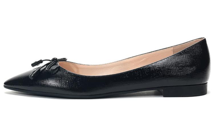 (Women) Prada Leather Pointed Toe Flats 'Black' 1F599L_3A9S_F0002_F_012