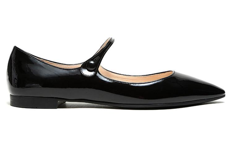 (W) Prada Leather Pointed Toe Flats 'Black' 圖 2