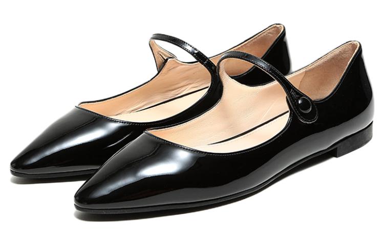 (W) Prada Leather Pointed Toe Flats 'Black' 圖 3