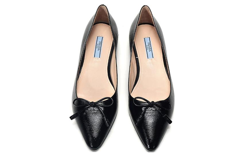 Shop (W) Prada Leder Spitz Flats ''Schwarz'' 1F599L_3A9S_F0002_F_012