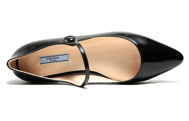 (W) Prada Leather Pointed Toe Flats 'Black' 圖 5