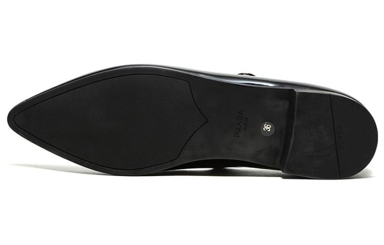 (W) Prada Leather Pointed Toe Flats 'Black' 圖 6