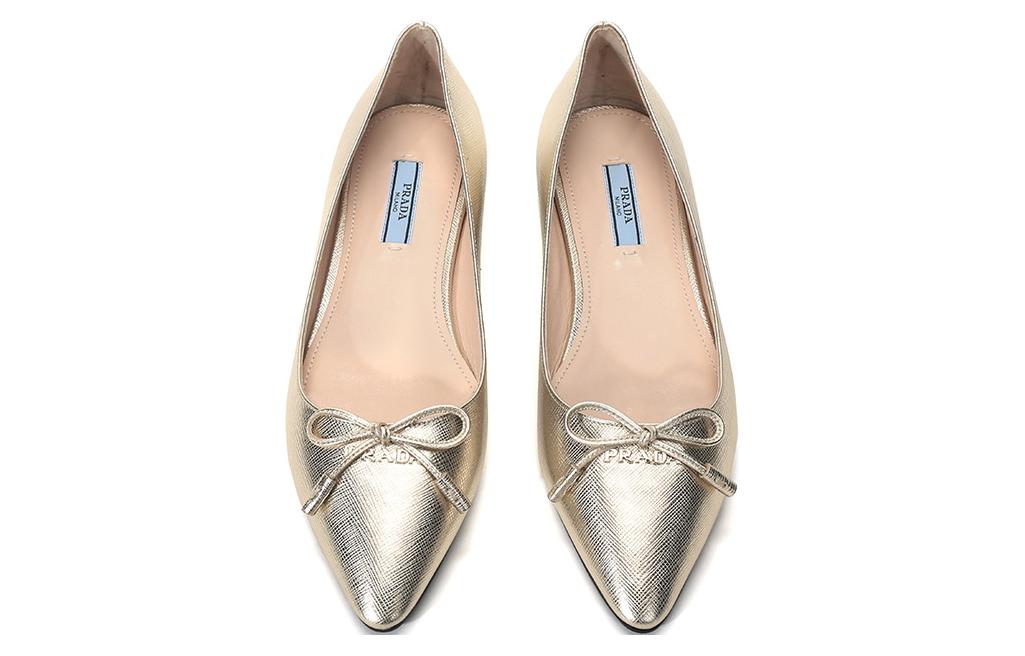 Shop (W) Ballerine a Punta in Pelle Prada ''Limonite'' 1F599L_3KGD_F0846_F_012