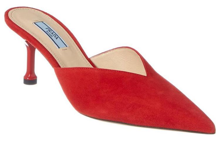 (W) Prada Leather Pointed Toe High Heels 'Fashion Slide Red' 圖 3