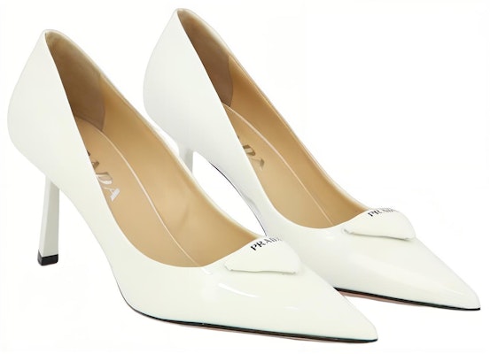 (W) Prada Kulit Tumit Tinggi Slip-On Stiletto 'Putih' 1I928M_069_F0009 Lookbook (W) Prada Kulit Tumit Tinggi Slip-On Stiletto 'Putih' 1I928M_069_F0009