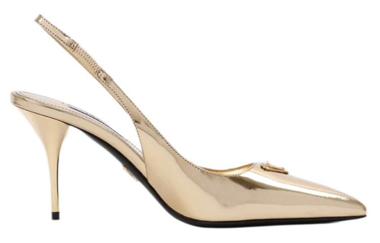 Order (W) Prada Escarpins Dorés en Cuir à Talon Aiguille Pointu 1I002N_3AU1_F0522