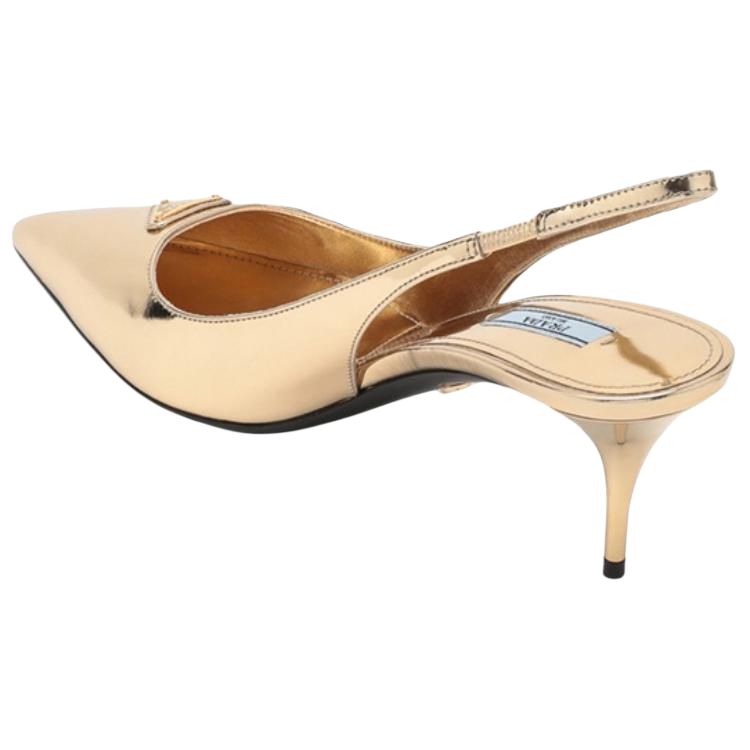 Purchase (W) Prada Escarpins Dorés en Cuir à Talon Aiguille Pointu 1I002N_3AU1_F0522