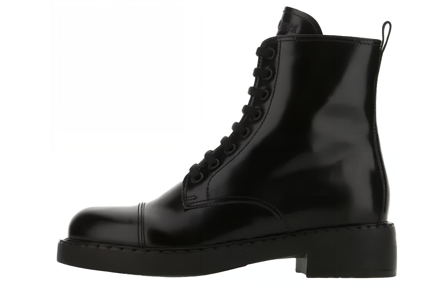 (Women) Prada Leather Retro Casual Martin Boots 'Black' 1T360M_055_F0002_F_B050