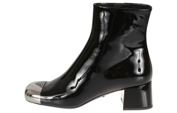 (W) Prada Leather Round-Toe Ankle Boot 'Black'