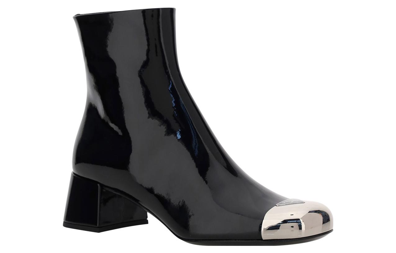 (W) Prada Leather Round-Toe Ankle Boot 'Black' 圖 2