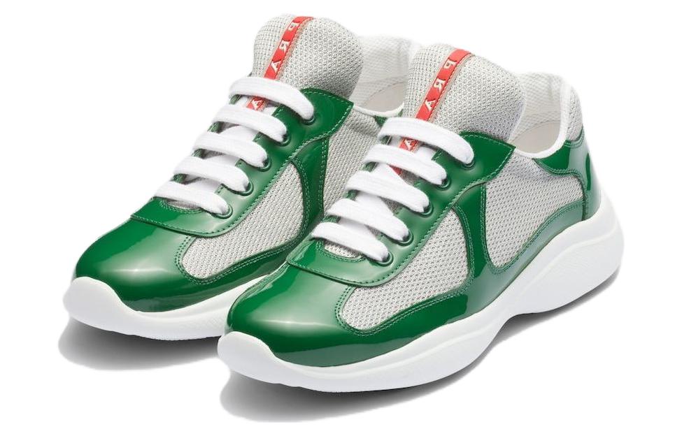 Buy (W) Prada Leren Low-Top Veterschoen Groen ''Veelzijdig en Duurzaam'' 3E6420_ASZ_F0089_F_B025