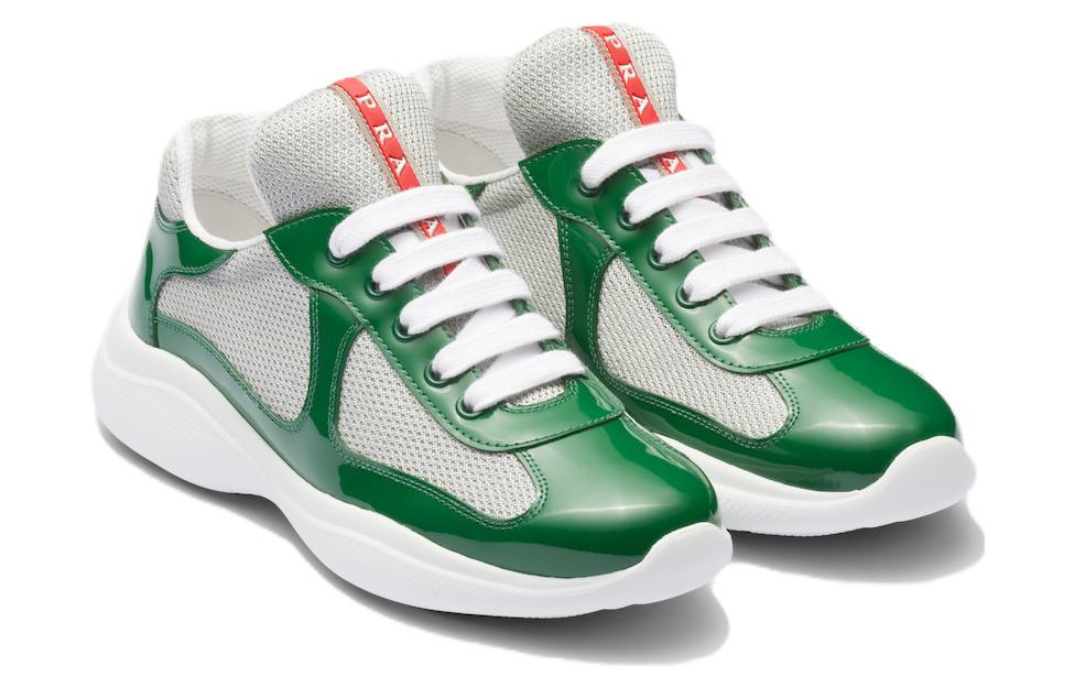 Order (W) Prada Leren Low-Top Veterschoen Groen ''Veelzijdig en Duurzaam'' 3E6420_ASZ_F0089_F_B025
