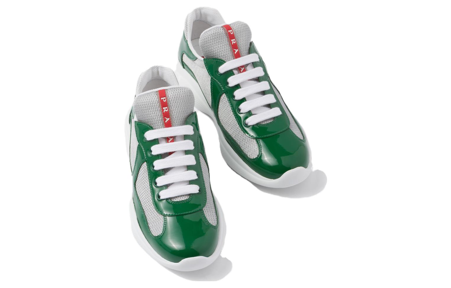 Lookbook (W) Prada Leren Low-Top Veterschoen Groen ''Veelzijdig en Duurzaam'' 3E6420_ASZ_F0089_F_B025