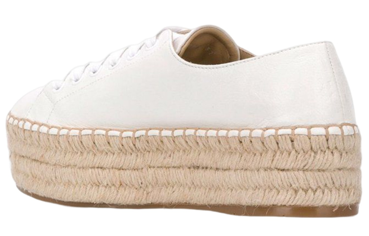 (W) Prada Leather Round-Toe Lace-Up Low-Top 'Beige' 圖 3