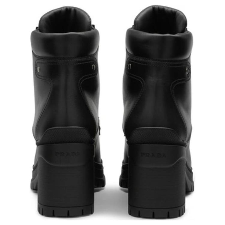 Lookbook (W) Prada Bot Pendek Kulit Hitam dengan Tali dan Ujung Bulat 1T584L_3A6H_F0002