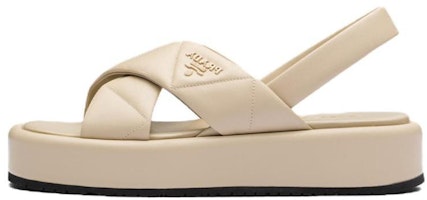 (Women) Prada Leather Round-Toe Lightweight Sandal 'Beige' 1XZ749_038_F0F24_F_035 (Women) Prada Leather Round-Toe Lightweight Sandal 'Beige' 1XZ749_038_F0F24_F_035