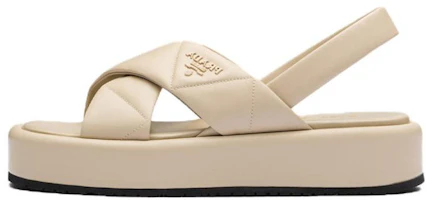 (Women) Prada Leather Round-Toe Lightweight Sandal 'Beige' 1XZ749_038_F0F24_F_035 (Women) Prada Leather Round-Toe Lightweight Sandal 'Beige' 1XZ749_038_F0F24_F_035
