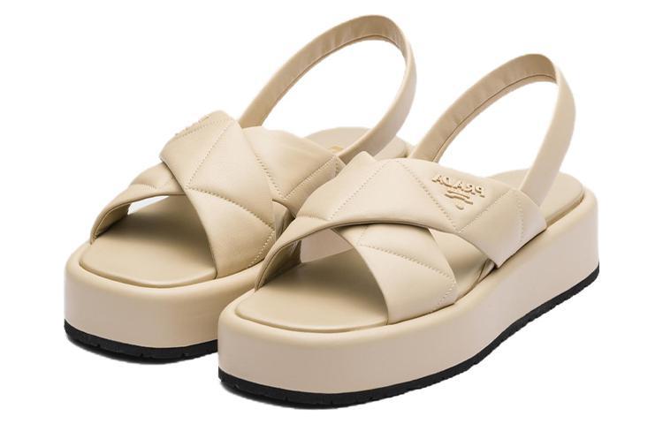 Order (W) Sandali Leggeri in Pelle Prada Punta Tonda ''Beige'' 1XZ749_038_F0F24_F_035