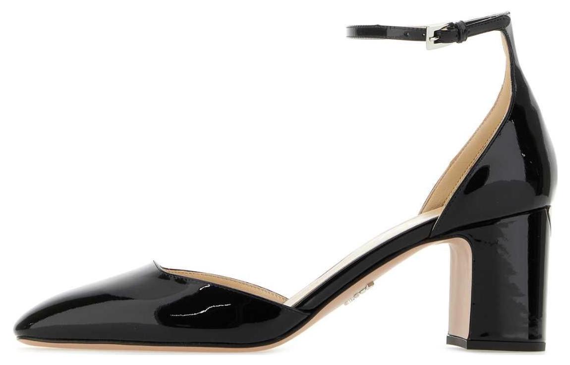 (Women) Prada Leather Round-Toe Slip-On Black 'Chunky Heel' 1I172N_069_F0002_F_065