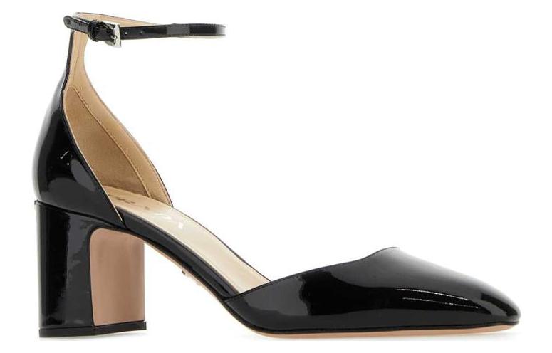 Order (W) Prada Kulit Slip-On Bertumit Tebal Hitam 'Round-Toe' 1I172N_069_F0002_F_065