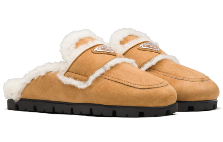 Lookbook (W) Prada Leren Platte Sandalen met Ronde Neus ''Cognac'' 1S711M_1A6_F0046_F_020