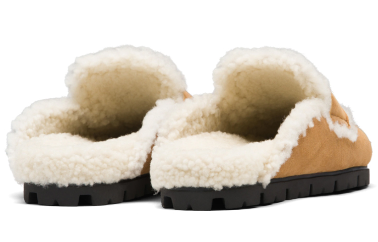 Shop (W) Prada Leren Platte Sandalen met Ronde Neus ''Cognac'' 1S711M_1A6_F0046_F_020