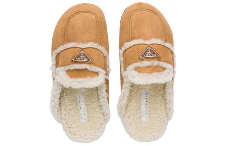 Purchase (W) Prada Leren Platte Sandalen met Ronde Neus ''Cognac'' 1S711M_1A6_F0046_F_020