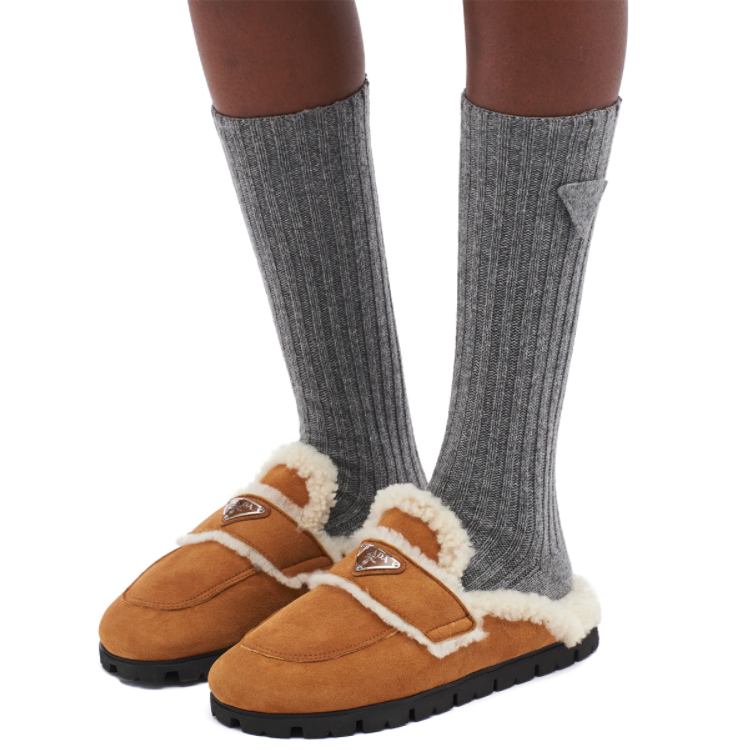 Details for (W) Prada Leren Platte Sandalen met Ronde Neus ''Cognac'' 1S711M_1A6_F0046_F_020