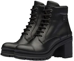 (Women) Prada Leather Round-Toe Lace-Up Short Boots 'Black' 1T584L_3A6H_F0002 (Women) Prada Leather Round-Toe Lace-Up Short Boots 'Black' 1T584L_3A6H_F0002