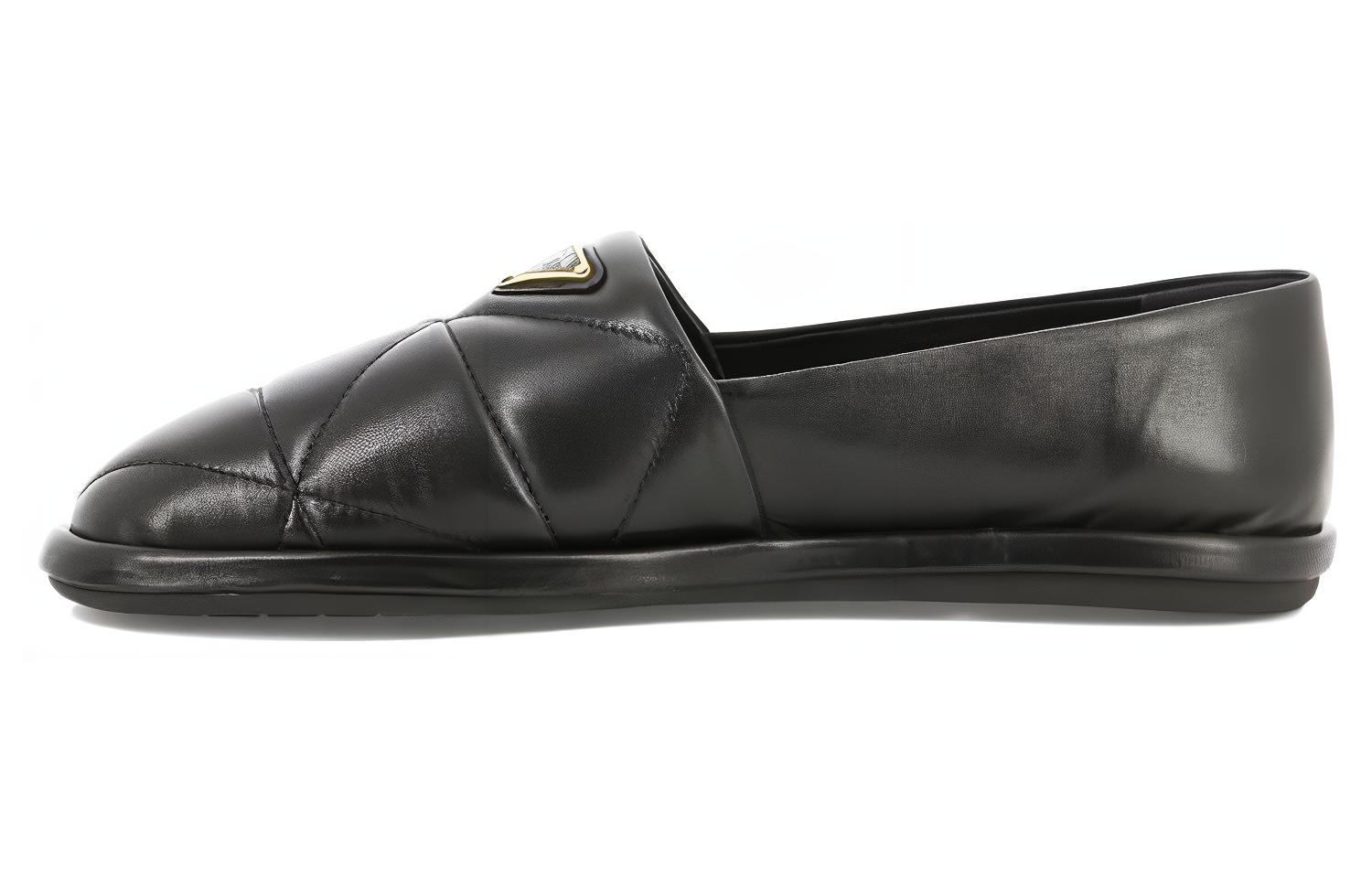 (Women) Prada Leather Round Toe Slip-On Casual Shoes 'Black' 1S275N_038_F0002_F_005