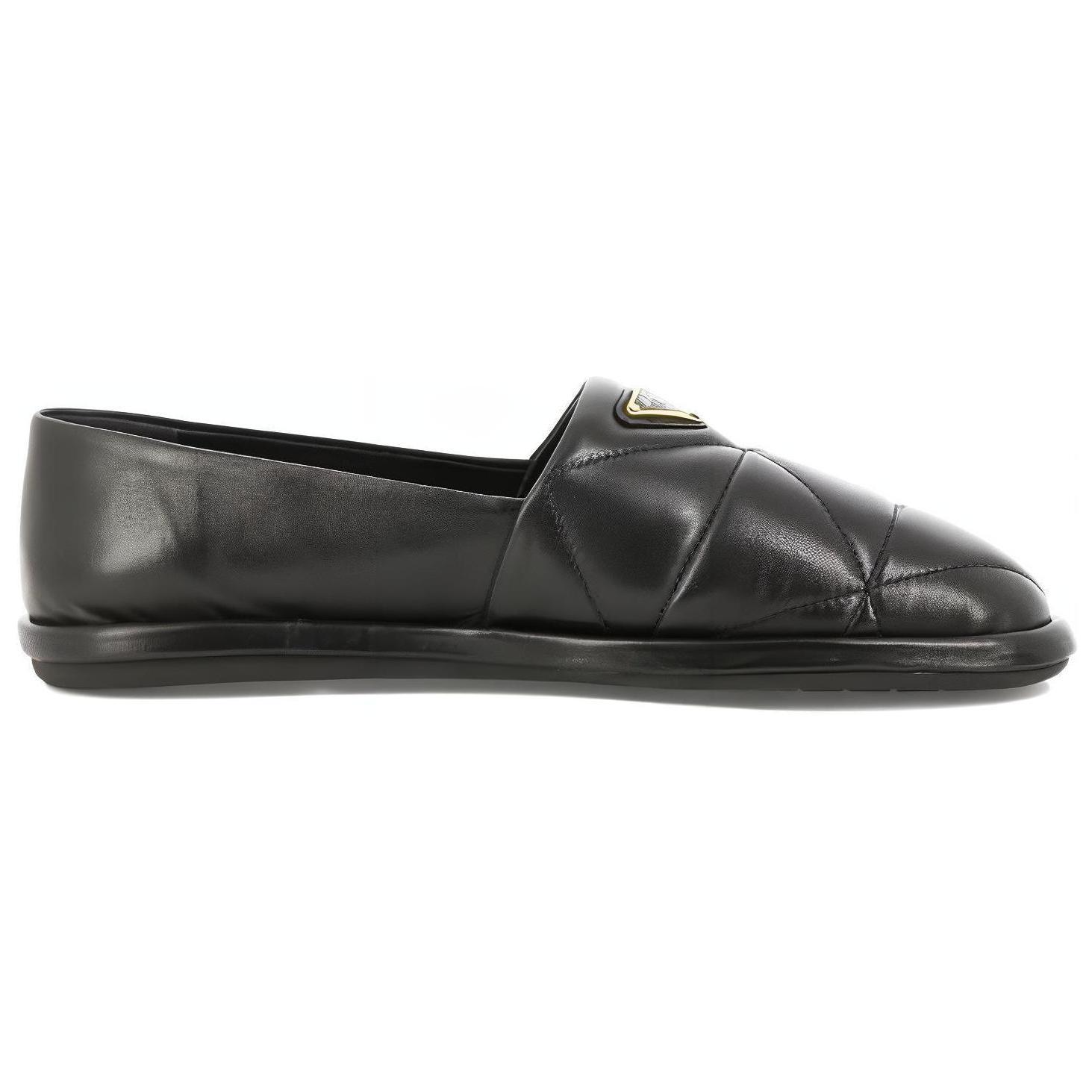 Order (W) Prada Leren Instappers Ronde Neus Casual Schoenen ''Zwart'' 1S275N_038_F0002_F_005