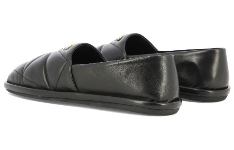 Shop (W) Prada Leren Instappers Ronde Neus Casual Schoenen ''Zwart'' 1S275N_038_F0002_F_005