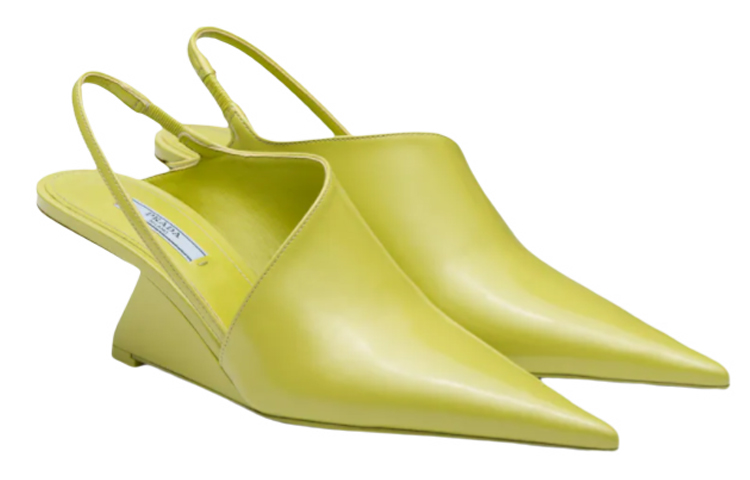 (W) Prada Leather Sandals with Heel Strap 'Acid Lime Green' 圖 2