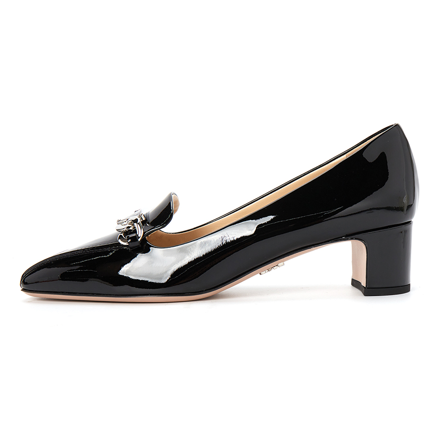 (W) Prada Leather Simple High Heels 'Black'