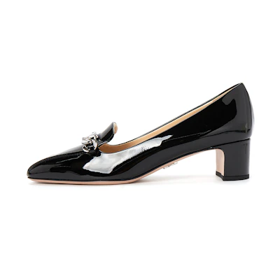 (W) Prada Leather Simple High Heels 'Black'