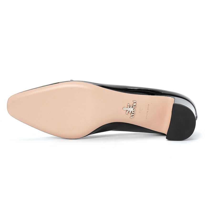 (W) Prada Leather Simple High Heels 'Black' 圖 5