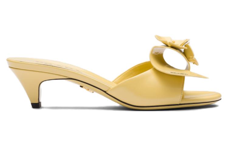 (W) Prada Leather Simple Slip-On Slides 'Yellow' 圖 2