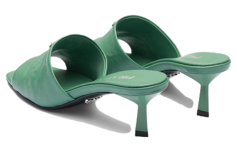 (W) Prada Leather Slide Sandals 'Green' 圖 4