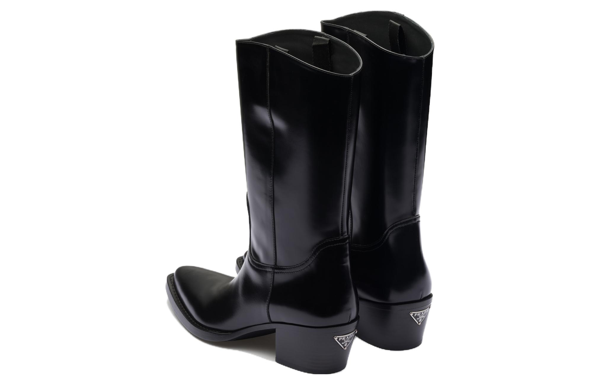 (W) Prada Leather Slip-On Fashion Ankle Boots 'Black' 圖 4