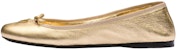 (Women) Prada Leather Slip-On Peep-Toe Flats 'Gold' 1F037N_038_F0522_F_005