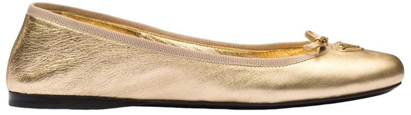 (Women) Prada Leather Slip-On Peep-Toe Flats 'Gold' 1F037N_038_F0522_F_005 Order (Women) Prada Leather Slip-On Peep-Toe Flats 'Gold' 1F037N_038_F0522_F_005