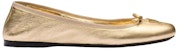 (Women) Prada Leather Slip-On Peep-Toe Flats 'Gold' 1F037N_038_F0522_F_005
