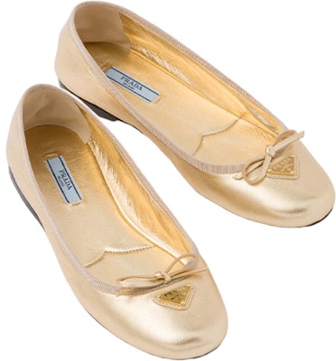 (Women) Prada Leather Slip-On Peep-Toe Flats 'Gold' 1F037N_038_F0522_F_005 Shop (Women) Prada Leather Slip-On Peep-Toe Flats 'Gold' 1F037N_038_F0522_F_005