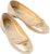 (Women) Prada Leather Slip-On Peep-Toe Flats 'Gold' 1F037N_038_F0522_F_005